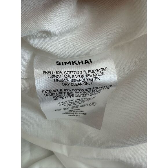 NWT Simkhai Cleo Balloon Pintuck Cotton Poplin Mini Dress White Size US 10 $345 - Picture 10 of 11